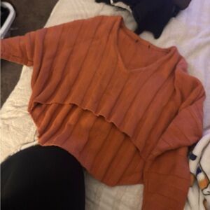 Forever 21 Rust V-Neck Sweater